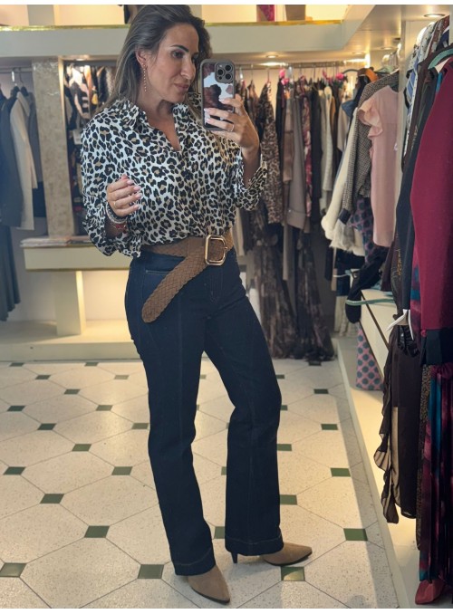 Jeans vaquero tiro alto recto