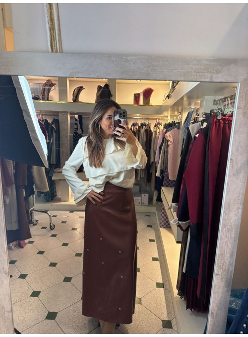 Falda polipiel con detalle...